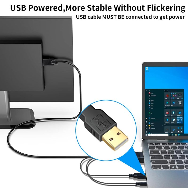 Kirzi كابل VGA (مصادر) إلى HDMI (عرض) بطول 20 قدم مع صوت، متوافق جيدًا مع الكمبيوتر/البروجيكتور/اللابتوب إلى الشاشة/التلفاز، كابل محول VGA ذكر إلى HDMI ذكر لسطح المكتب. - Image 5